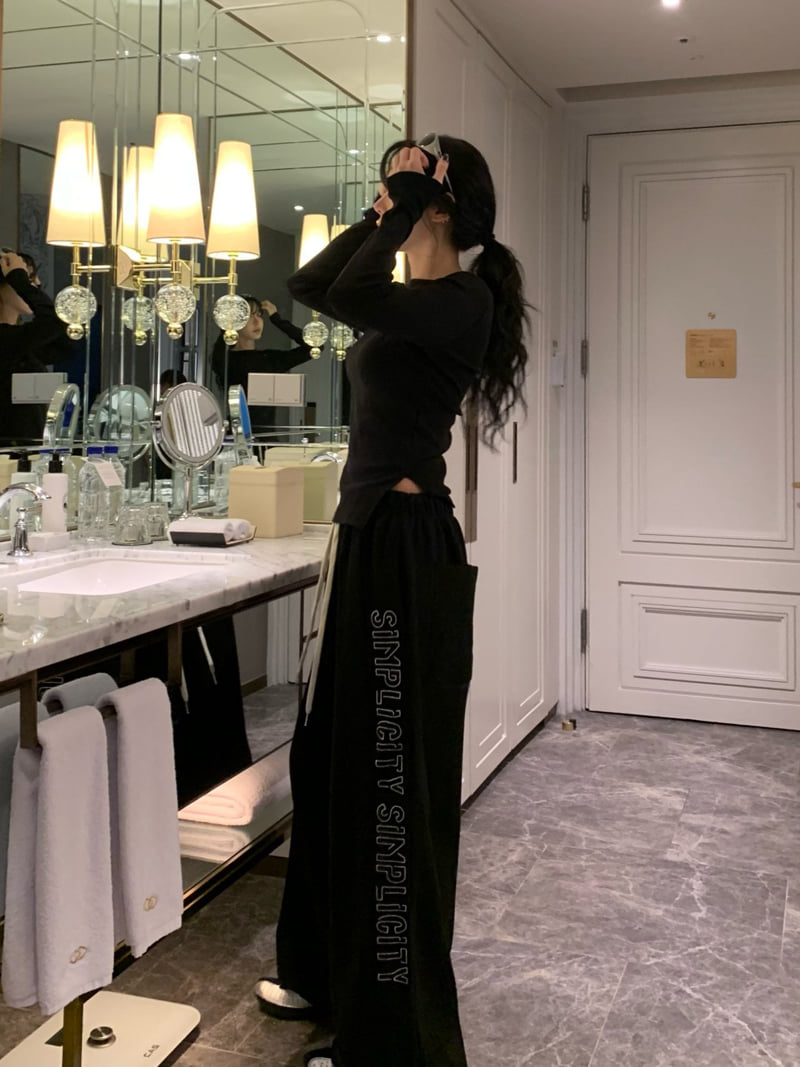 Badcalm - Korean Women Fashion - #momslook - City Embroidery Pants - 8