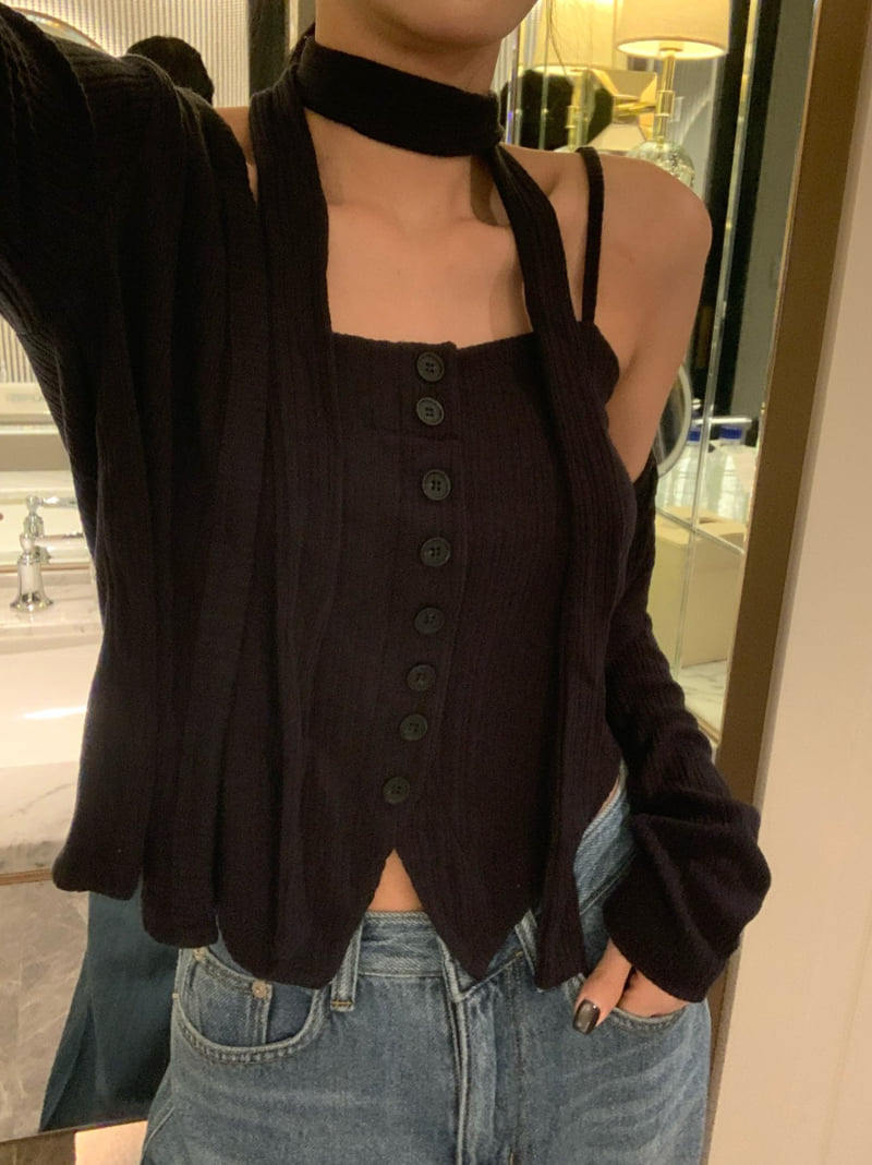 Badcalm - Korean Women Fashion - #momslook - Tie Top Set - 7