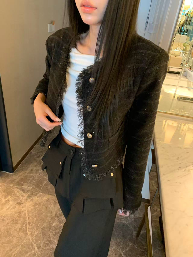 Badcalm - Korean Women Fashion - #womensfashion - Oreo Tweed Jacket - 4