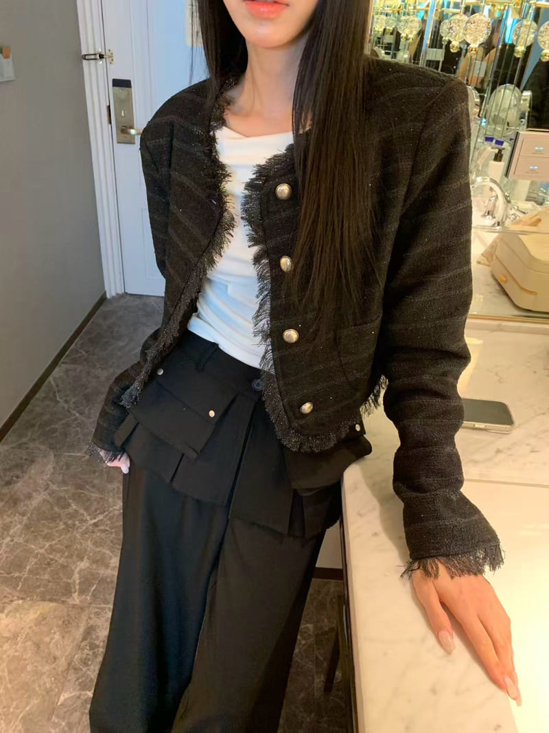 Badcalm - Korean Women Fashion - #momslook - Oreo Tweed Jacket - 8