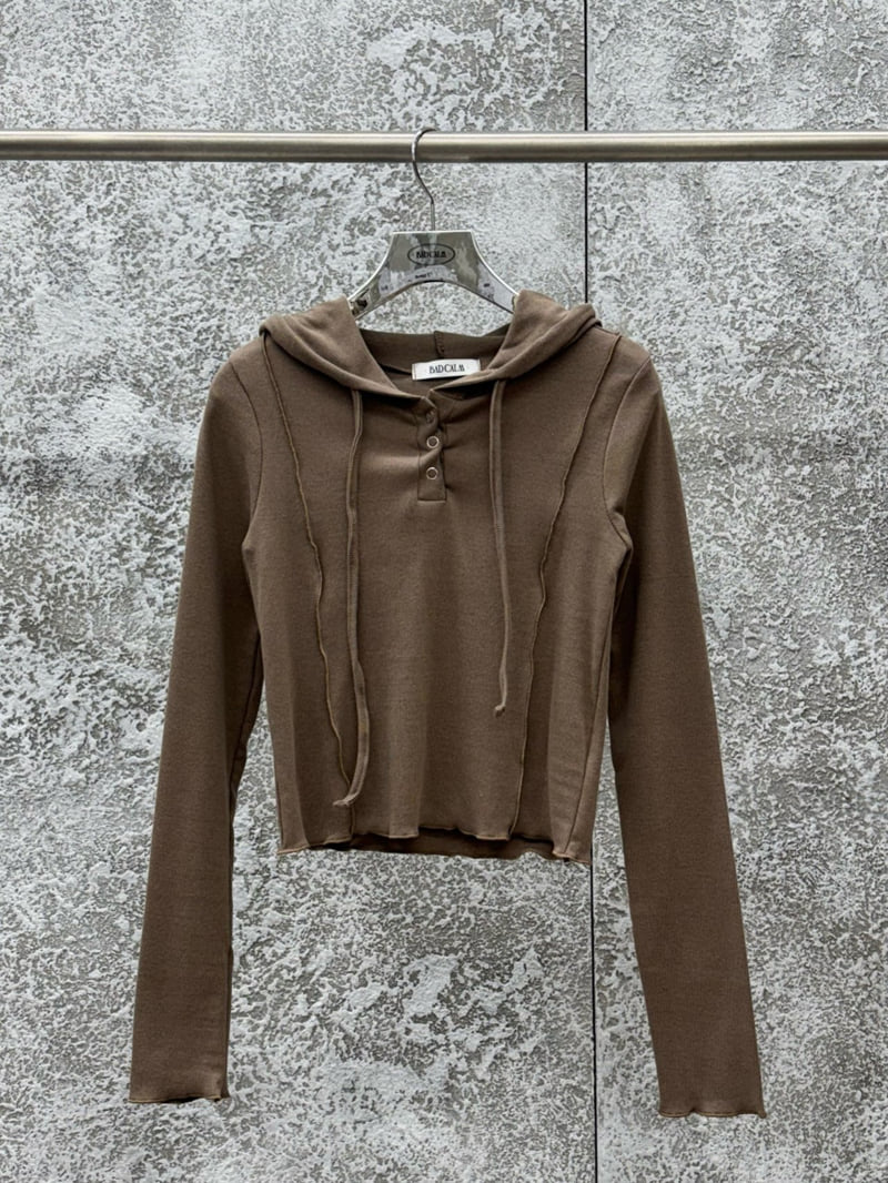 Badcalm - Korean Women Fashion - #momslook - Snap Hoodie Tee - 10