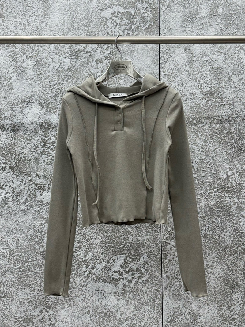Badcalm - Korean Women Fashion - #momslook - Snap Hoodie Tee - 11
