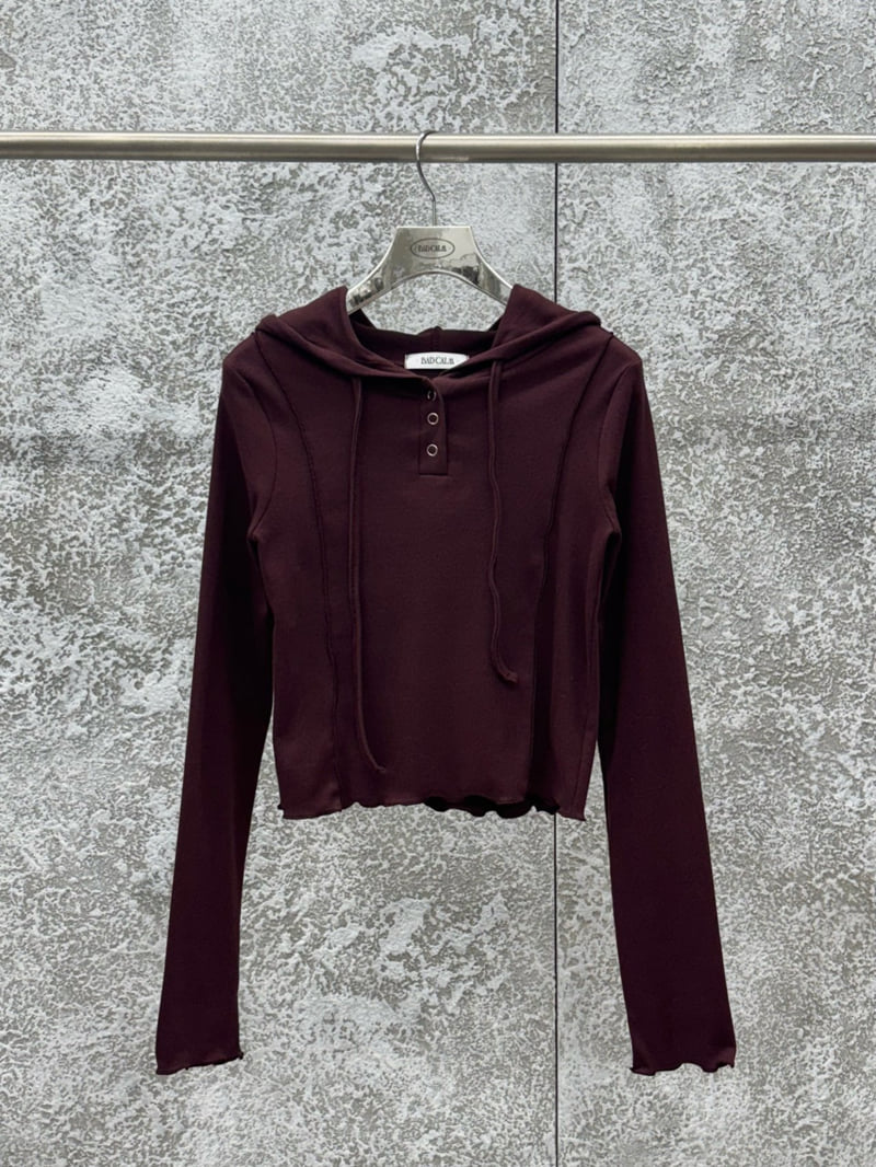 Badcalm - Korean Women Fashion - #momslook - Snap Hoodie Tee - 12