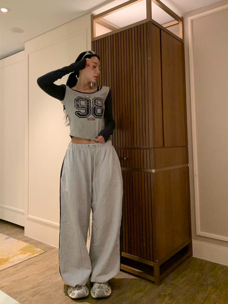 Badcalm - Korean Women Fashion - #momslook - Denim Contrast Pants - 10