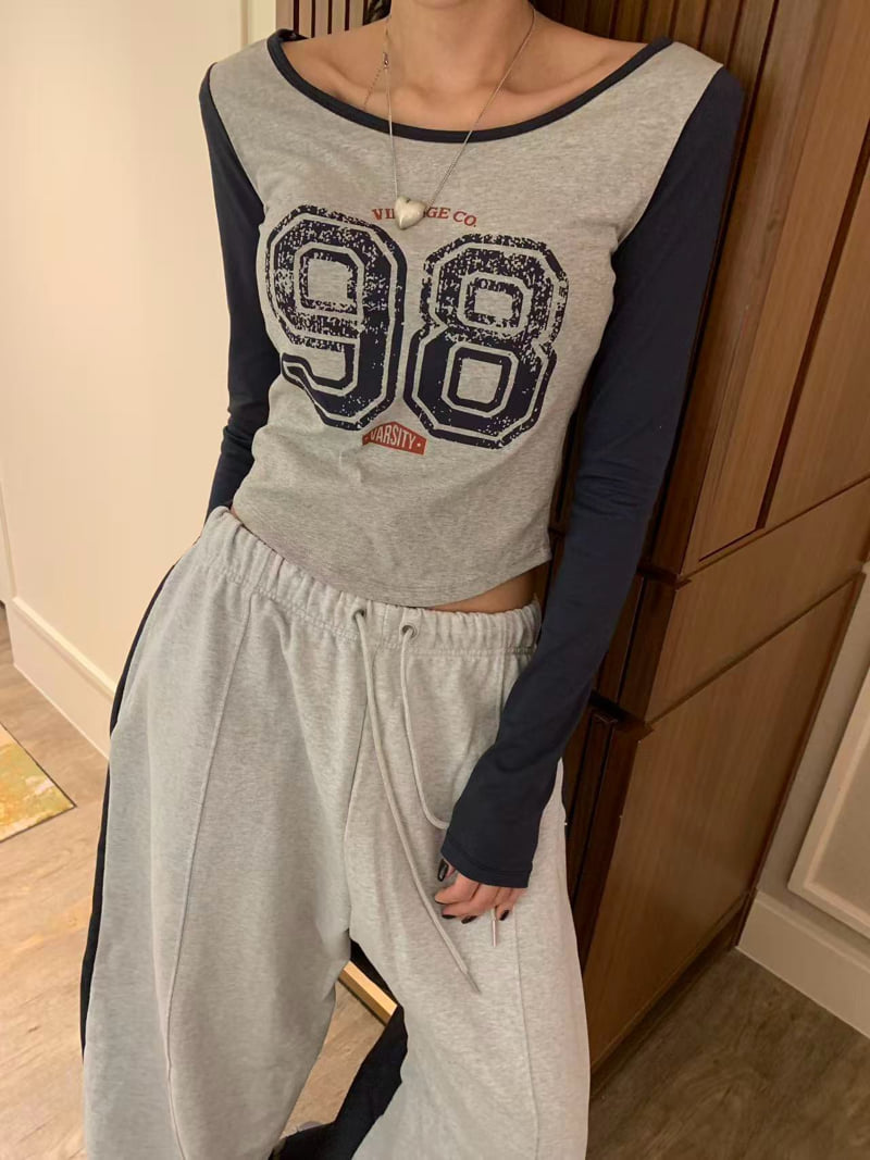 Badcalm - Korean Women Fashion - #momslook - Denim Contrast Pants - 2
