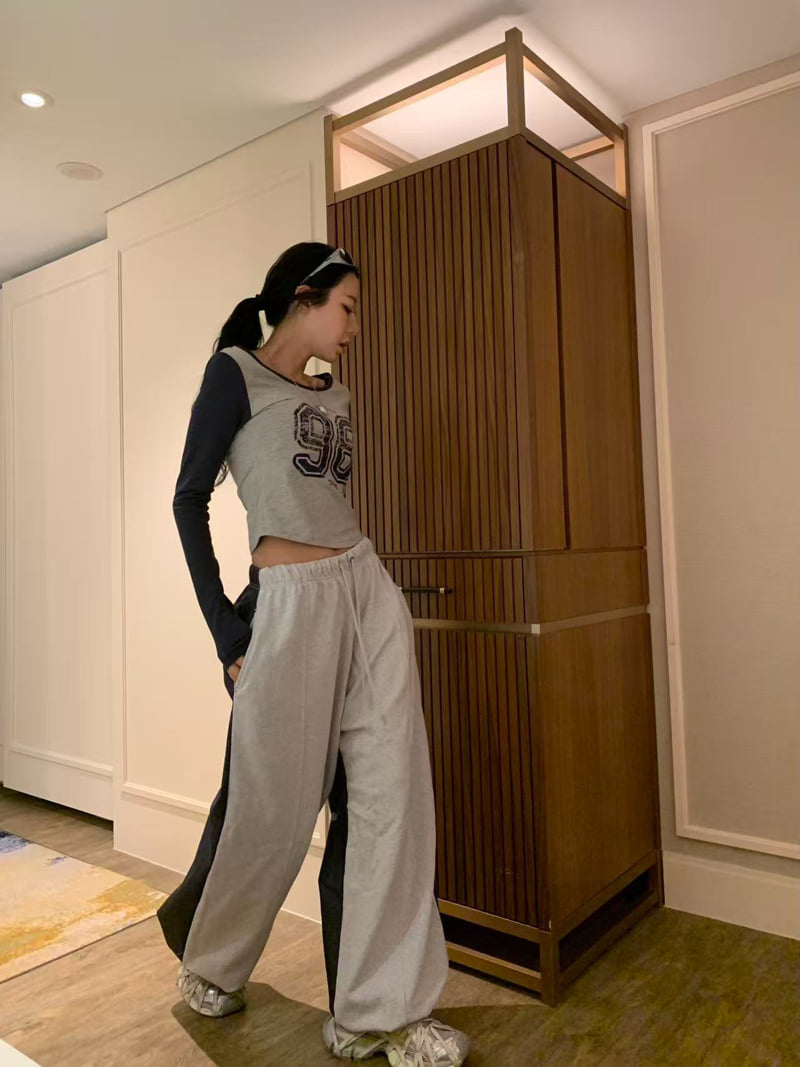 Badcalm - Korean Women Fashion - #momslook - Denim Contrast Pants - 8