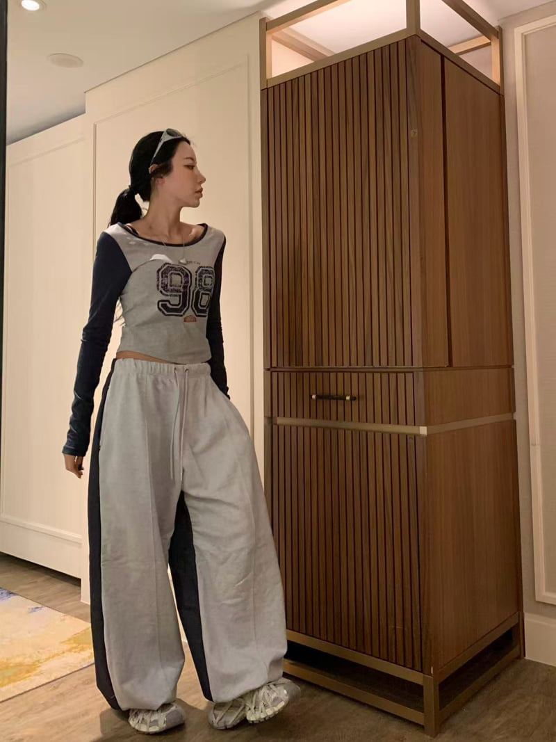 Badcalm - Korean Women Fashion - #momslook - Denim Contrast Pants - 9