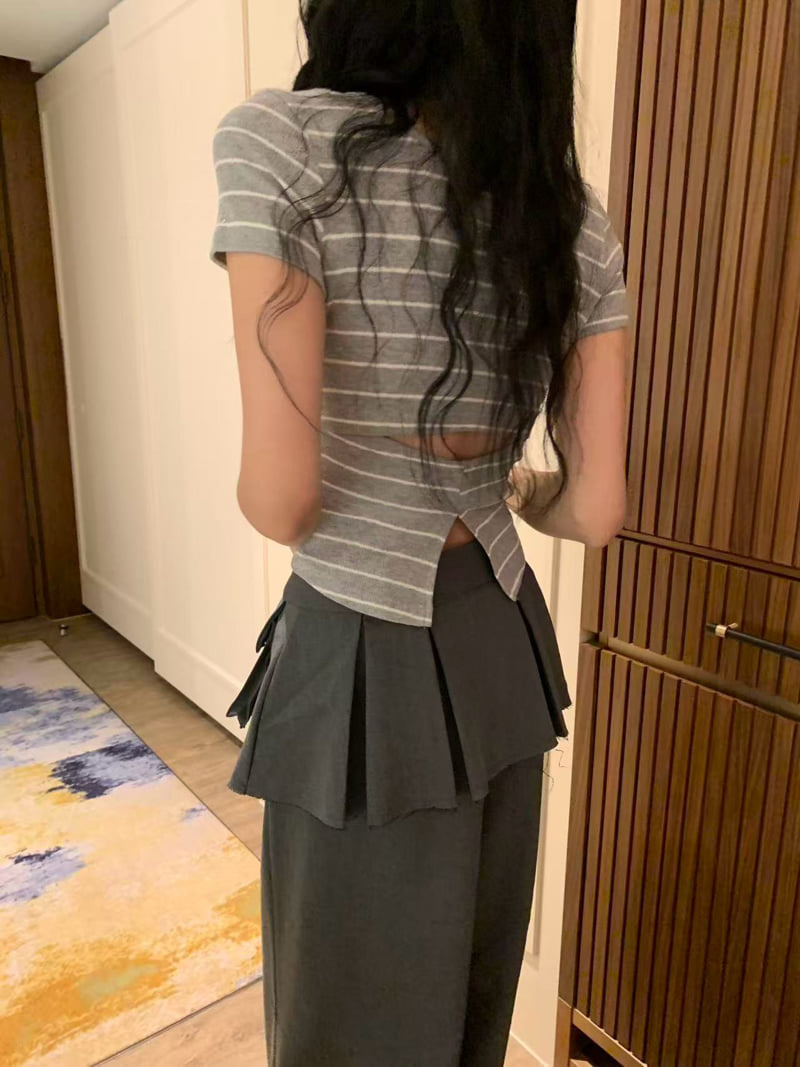 Badcalm - Korean Women Fashion - #momslook - Back Slit Tee - 7