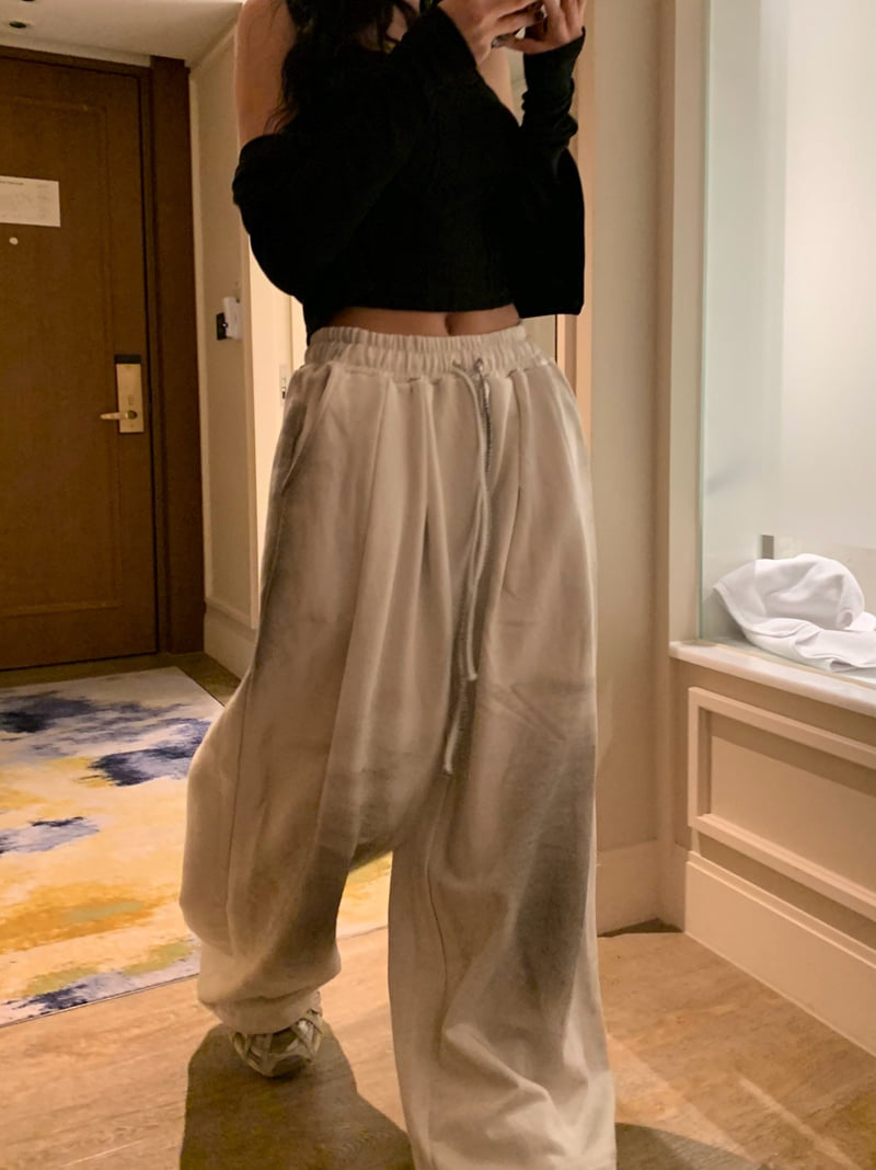 Badcalm - Korean Women Fashion - #restrostyle - Dirty Pintuck Pants - 8