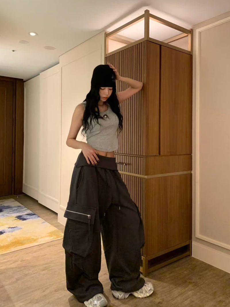 Badcalm - Korean Women Fashion - #romanticstyle - Cargo Jogger Pants - 7