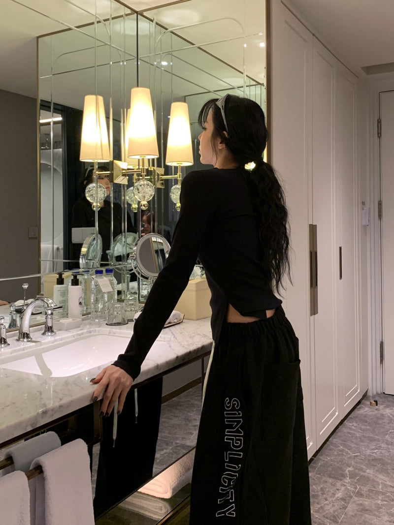 Badcalm - Korean Women Fashion - #romanticstyle - Button Slit Tee - 6