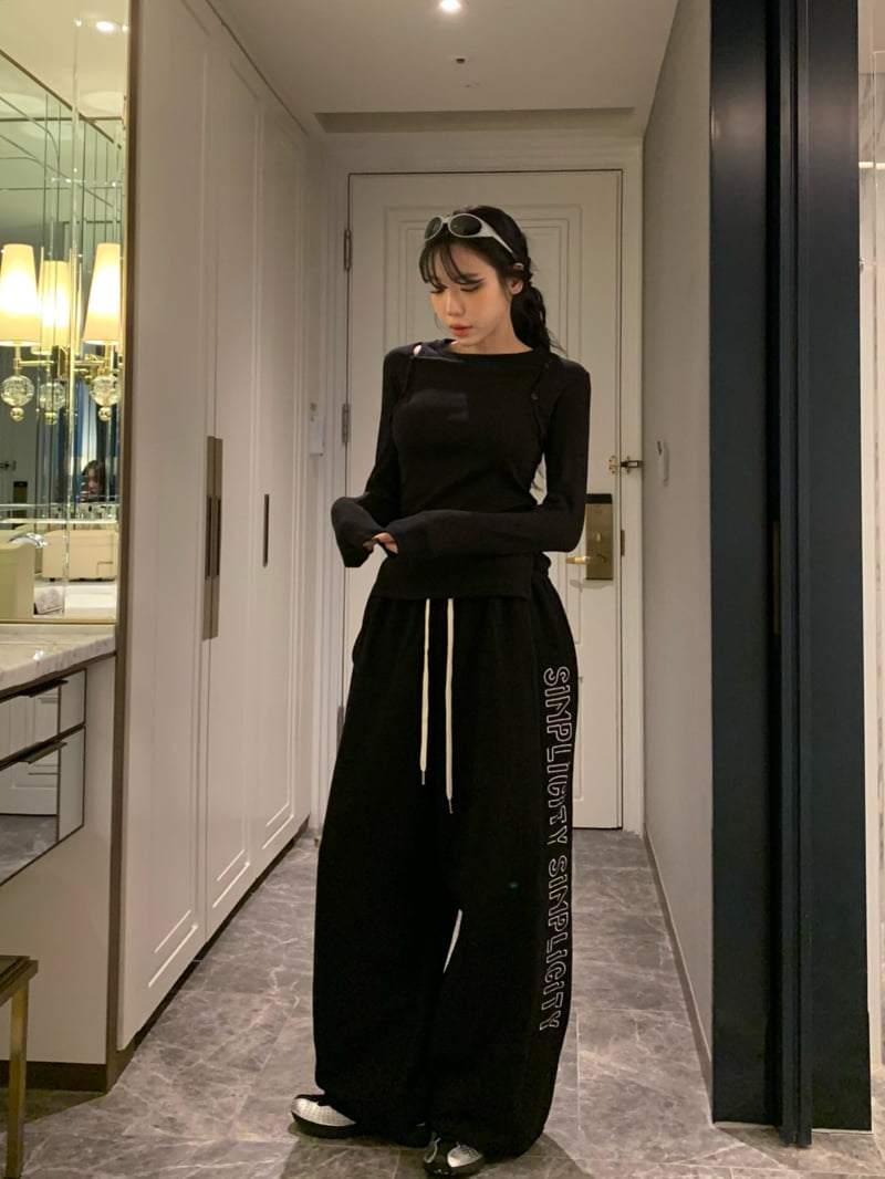 Badcalm - Korean Women Fashion - #shopsmall - Button Slit Tee - 7