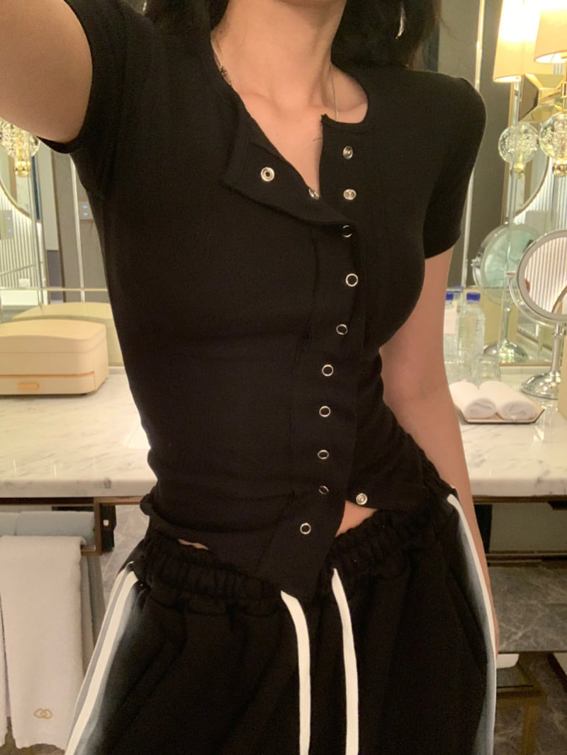 Badcalm - Korean Women Fashion - #thelittlethings - Warm Ribbed Short Sleeve Tee