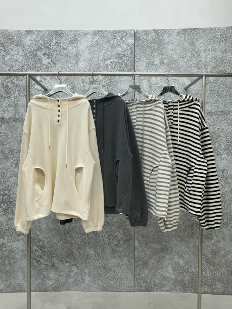 Badcalm - Korean Women Fashion - #womensfashion - Waffle Hoodie Tee - 12