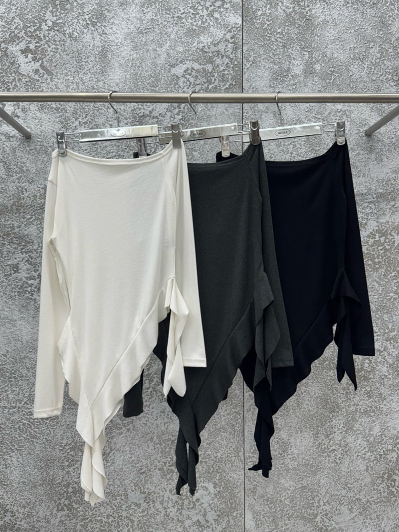Badcalm - Korean Women Fashion - #womensfashion - Fringe Off-Shoulder Tee - 5