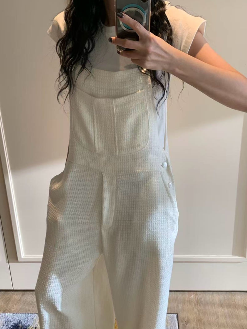 Badcalm - Korean Women Fashion - #womensfashion - Tweed Overall Pants - 2