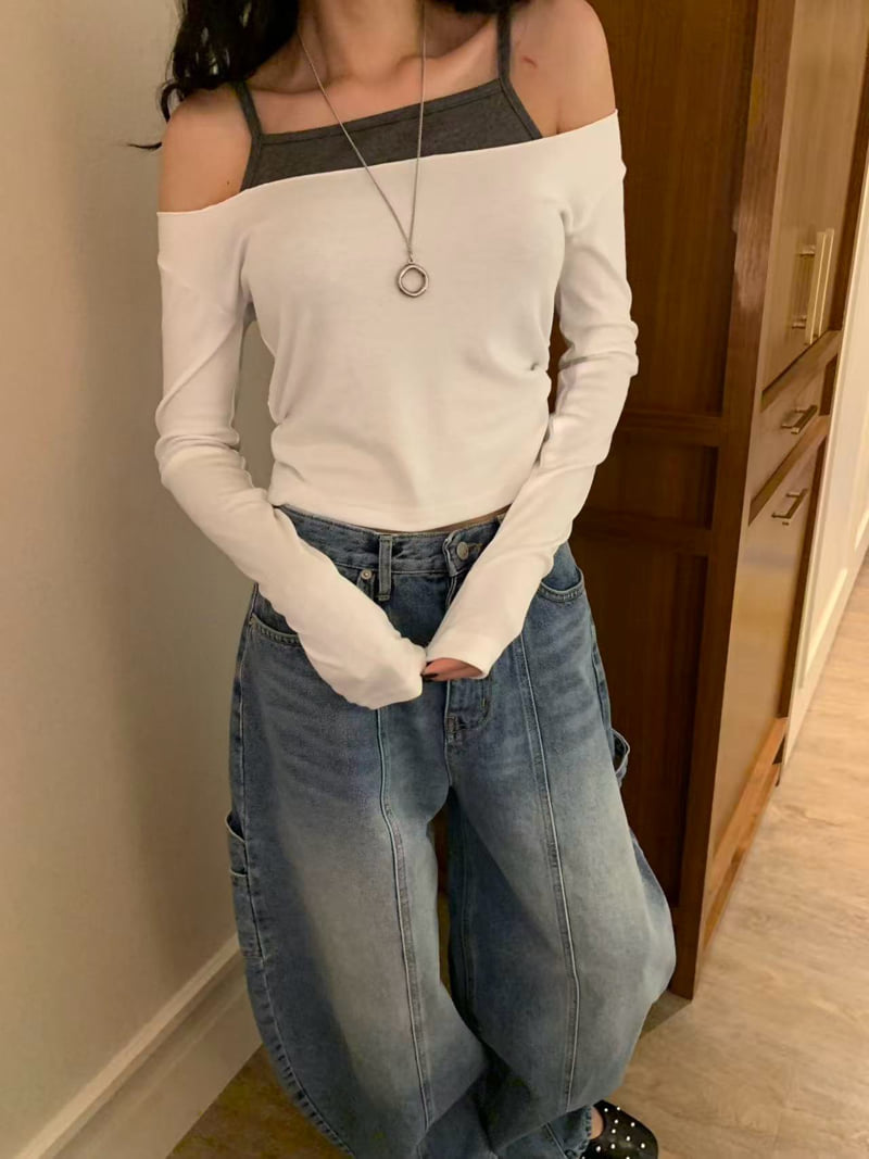 Badcalm - Korean Women Fashion - #womensfashion - Layered Shirring Tee - 10