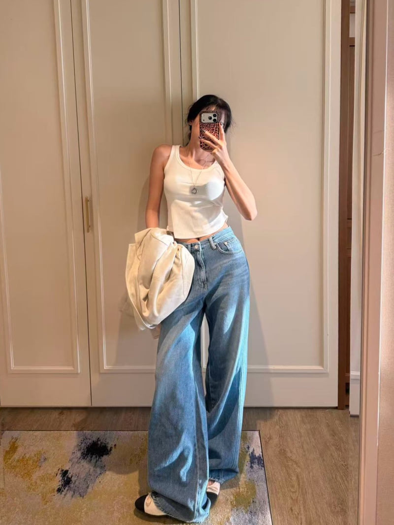 Badcalm - Korean Women Fashion - #womensfashion - Line Wide Bootcut Pants - 9