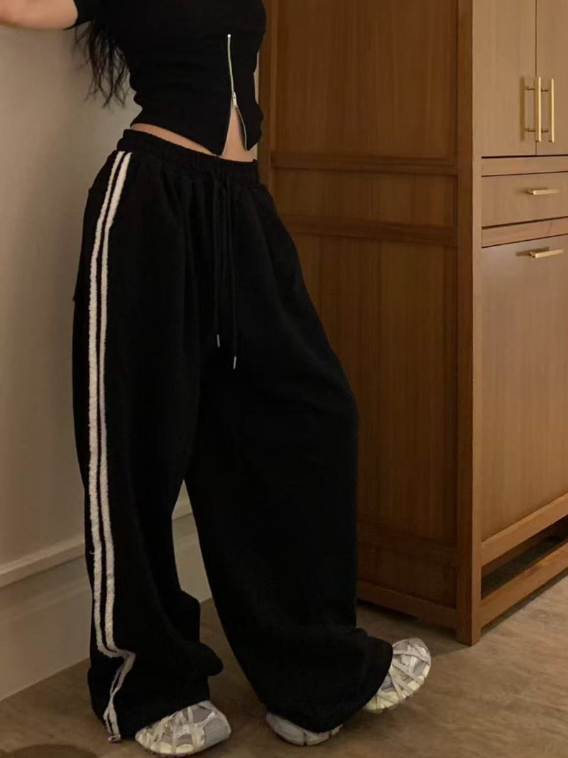 Badcalm - Korean Women Fashion - #womensfashion - Tassel Tape Pants - 6