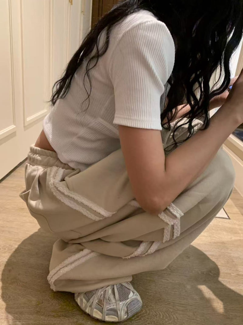 Badcalm - Korean Women Fashion - #womensfashion - Tassel Tape Pants - 8