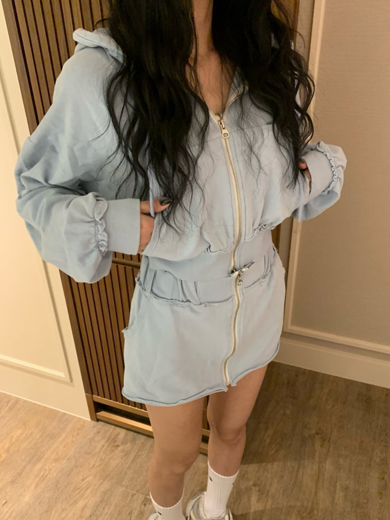 Badcalm - Korean Women Fashion - #womensfashion - Washed Raw Edge Skirt