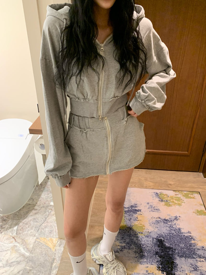 Badcalm - Korean Women Fashion - #womensfashion - Washed Raw Edge Skirt - 9