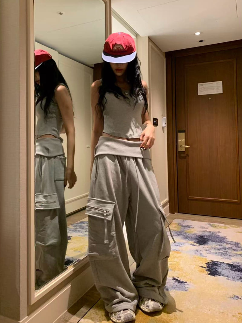 Badcalm - Korean Women Fashion - #womensfashion - Cargo Jogger Pants - 2