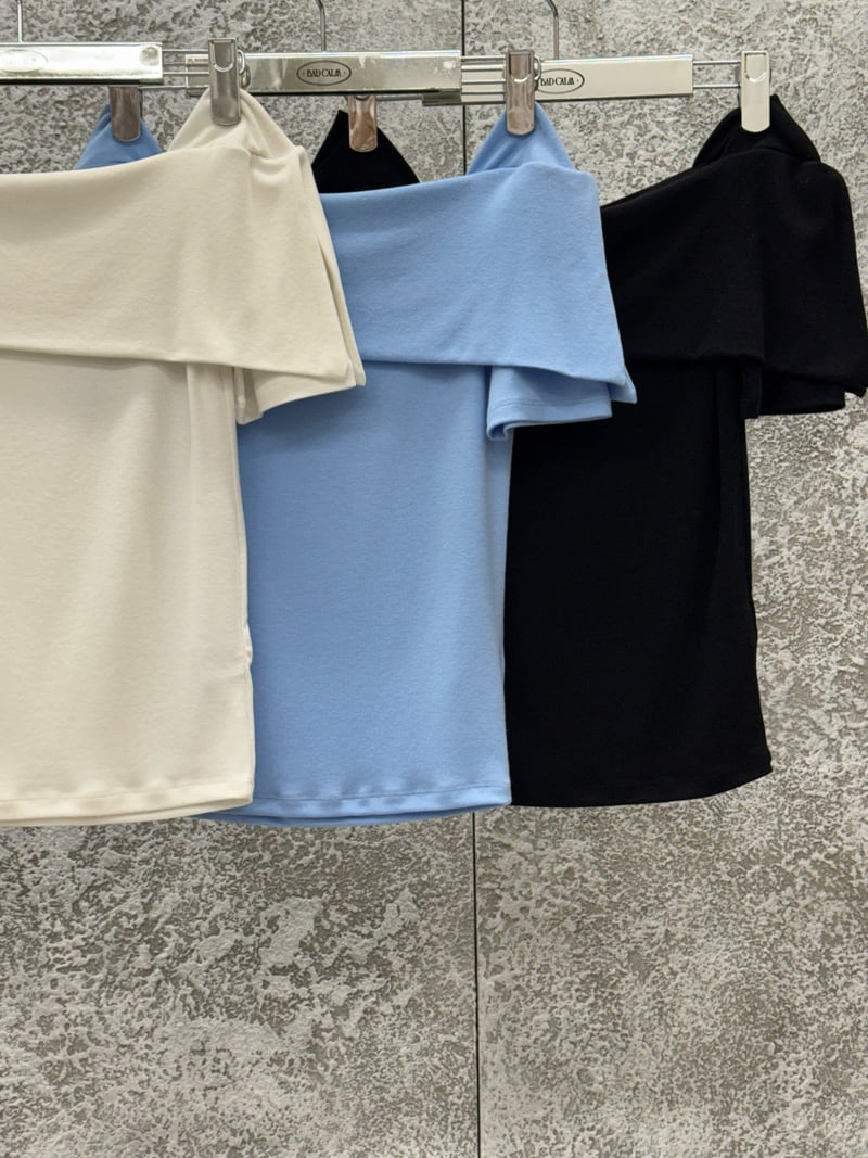 Badcalm - Korean Women Fashion - #womensfashion - Shawl Collar Tee - 12
