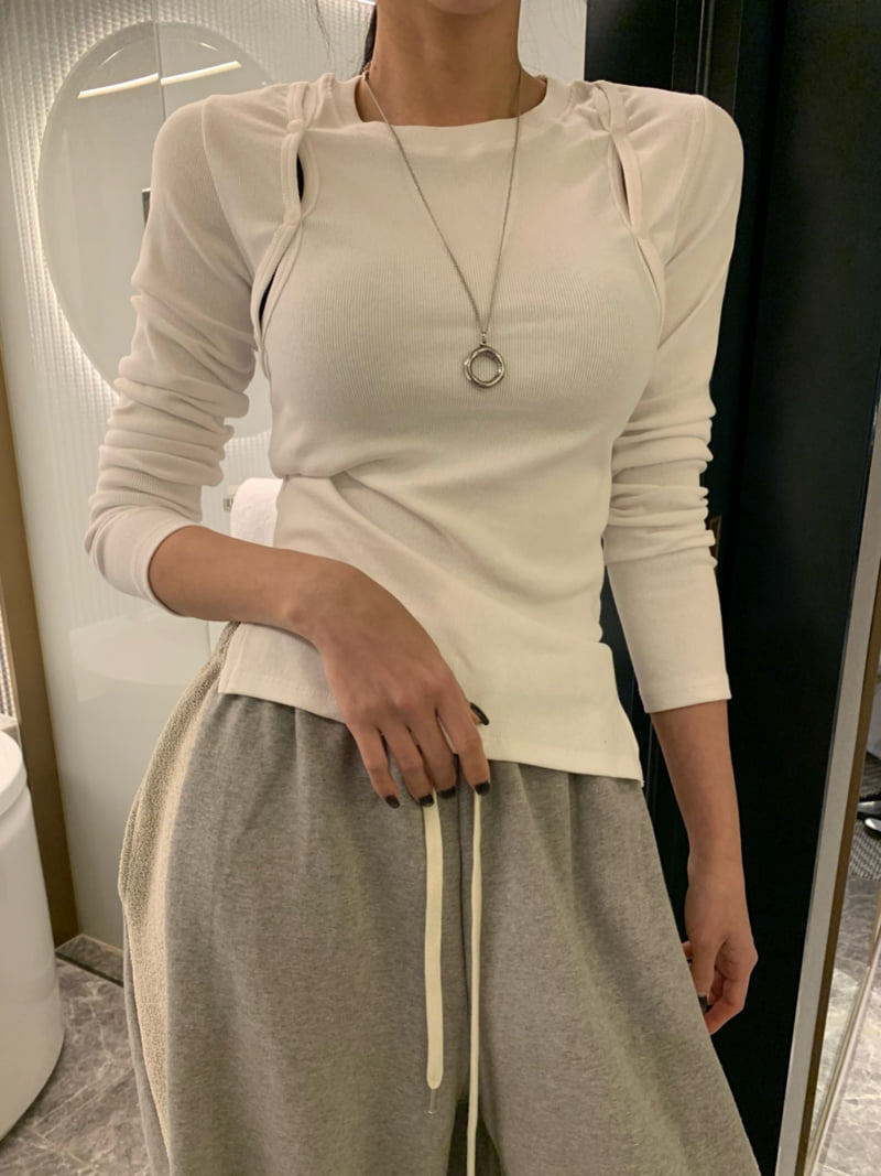 Badcalm - Korean Women Fashion - #womensfashion - Button Slit Tee