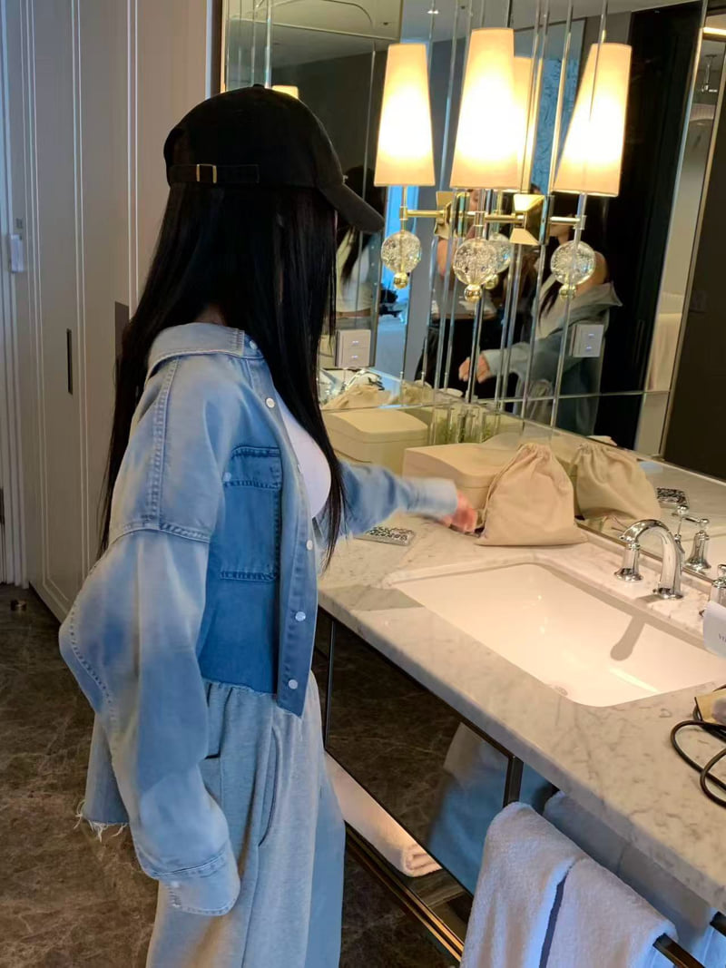 Badcalm - Korean Women Fashion - #momslook - Denim Crop Shirt - 4
