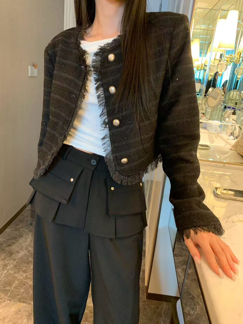 Badcalm - Korean Women Fashion - #womensfashion - Oreo Tweed Jacket - 5