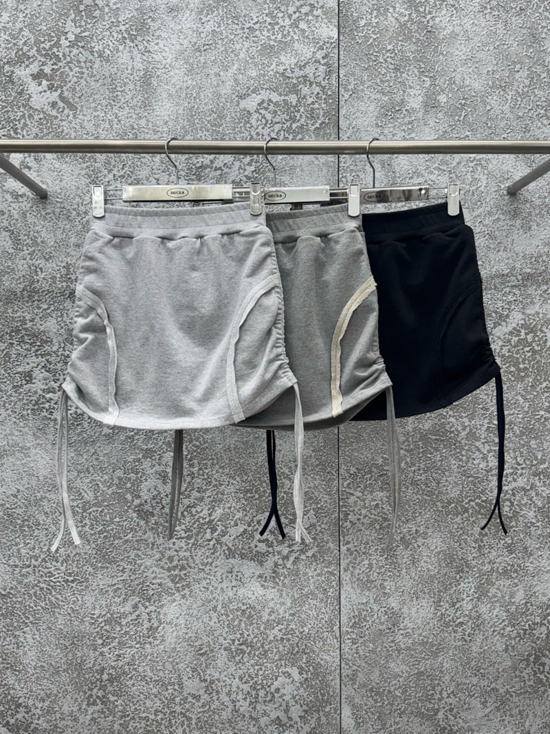Badcalm - Korean Women Fashion - #womensfashion - Raw Edge String Skirt - 12