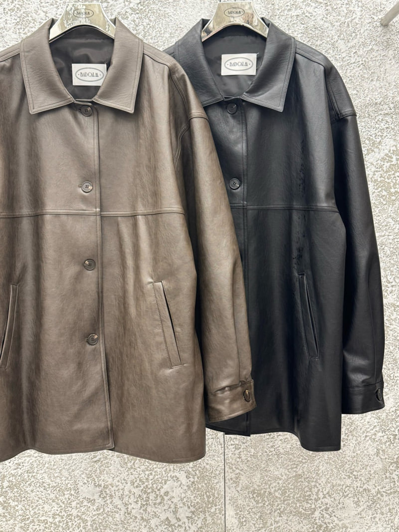 Badcalm - Korean Women Fashion - #womensfashion - Leather Half Jacket - 10