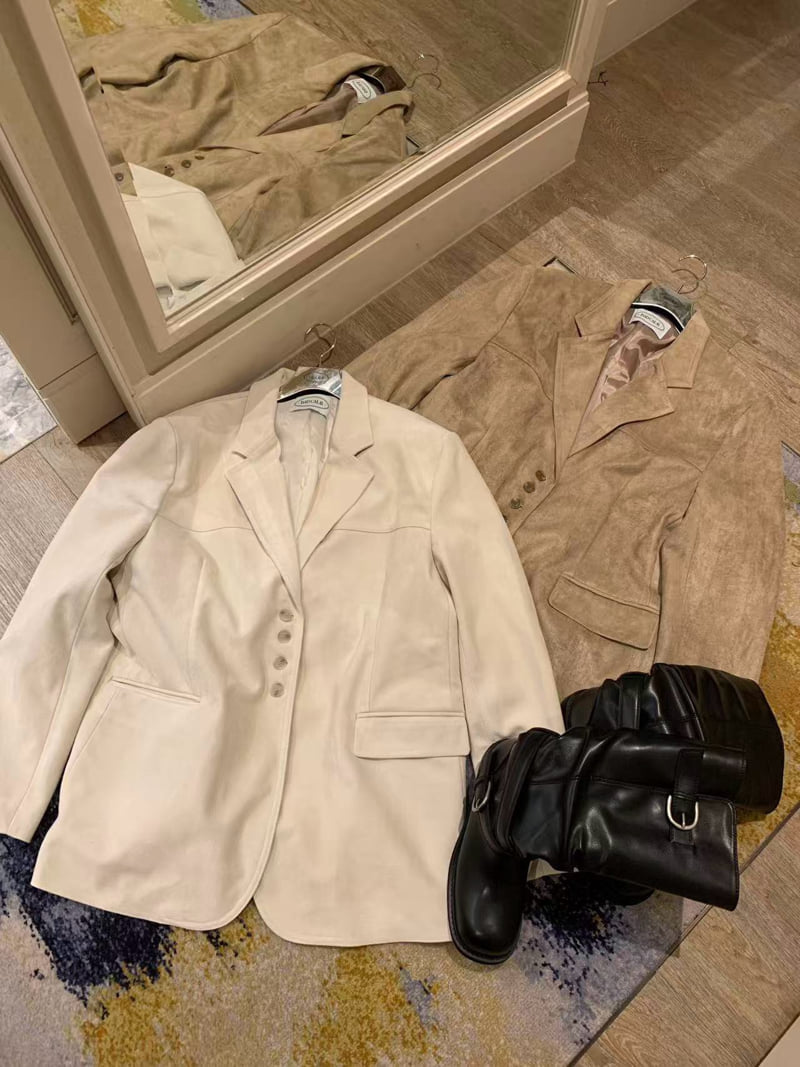 Badcalm - Korean Women Fashion - #womensfashion - Suede Half Jacket - 7