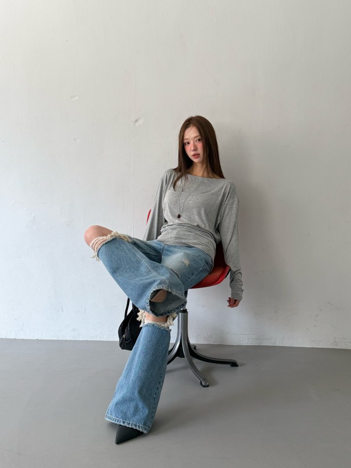 Baguette - Korean Women Fashion - #momslook - Vintage Low-Rise Denim Pants - 5