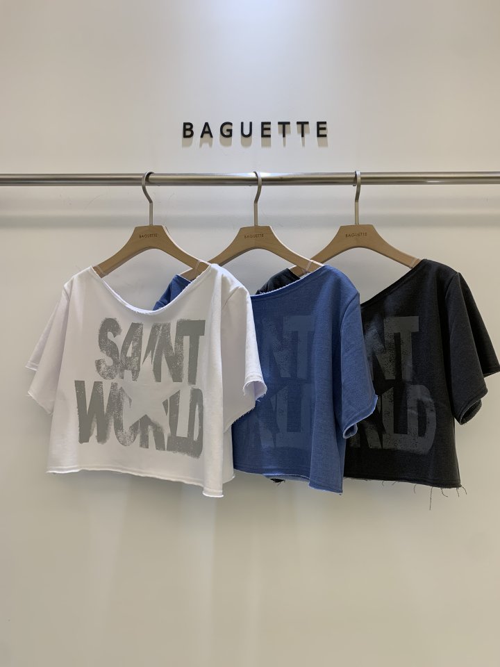 Baguette - Korean Women Fashion - #restrostyle - Pigment Crop Tee