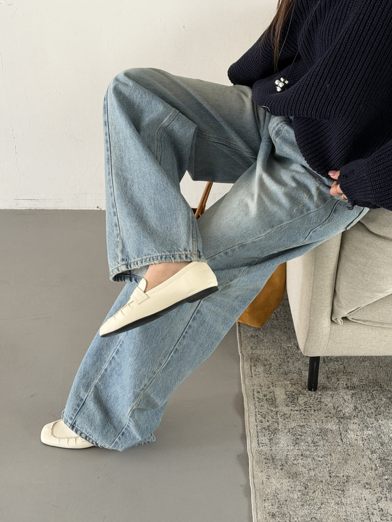 Baguette - Korean Women Fashion - #restrostyle - Curved Denim Jeans - 9