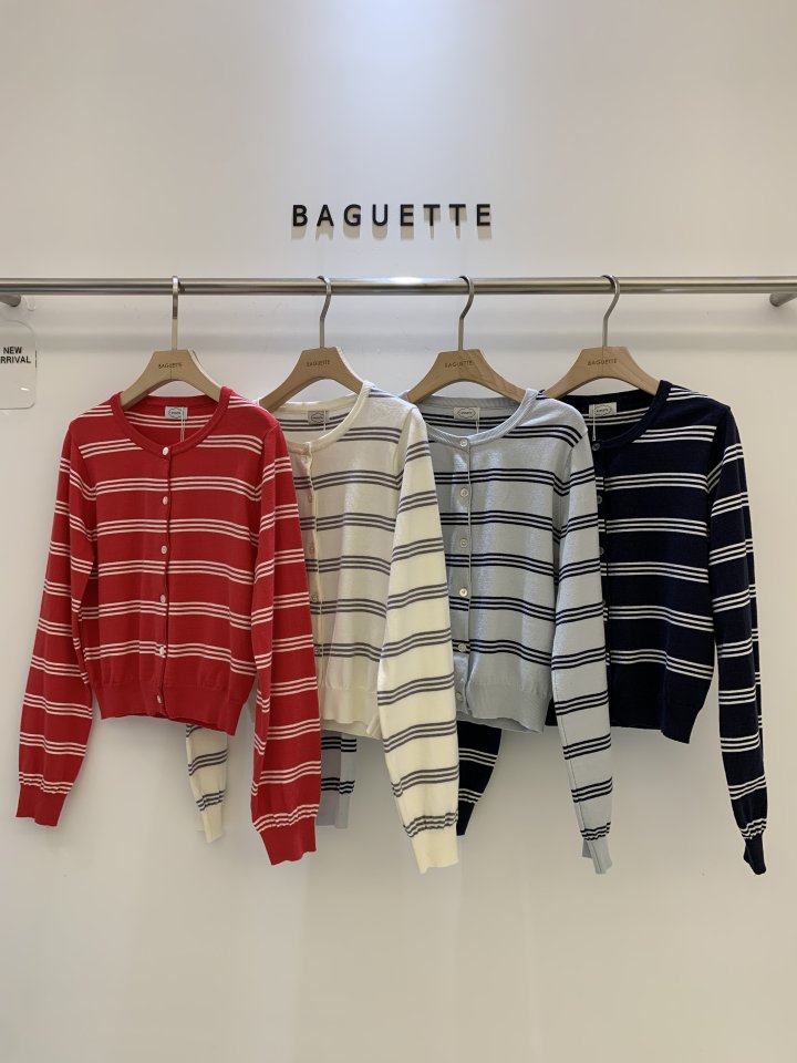Baguette - Korean Women Fashion - #vintagekidsstyle - Triple Stripe Knit Sweater