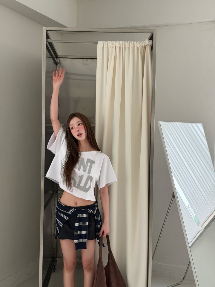 Baguette - Korean Women Fashion - #womensfashion - Pigment Crop Tee - 11