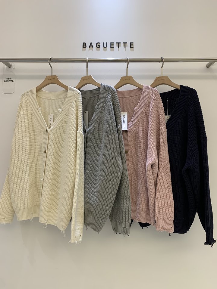 Baguette - Korean Women Fashion - #womensfashion - Vintage Waffle Knit Cardigan