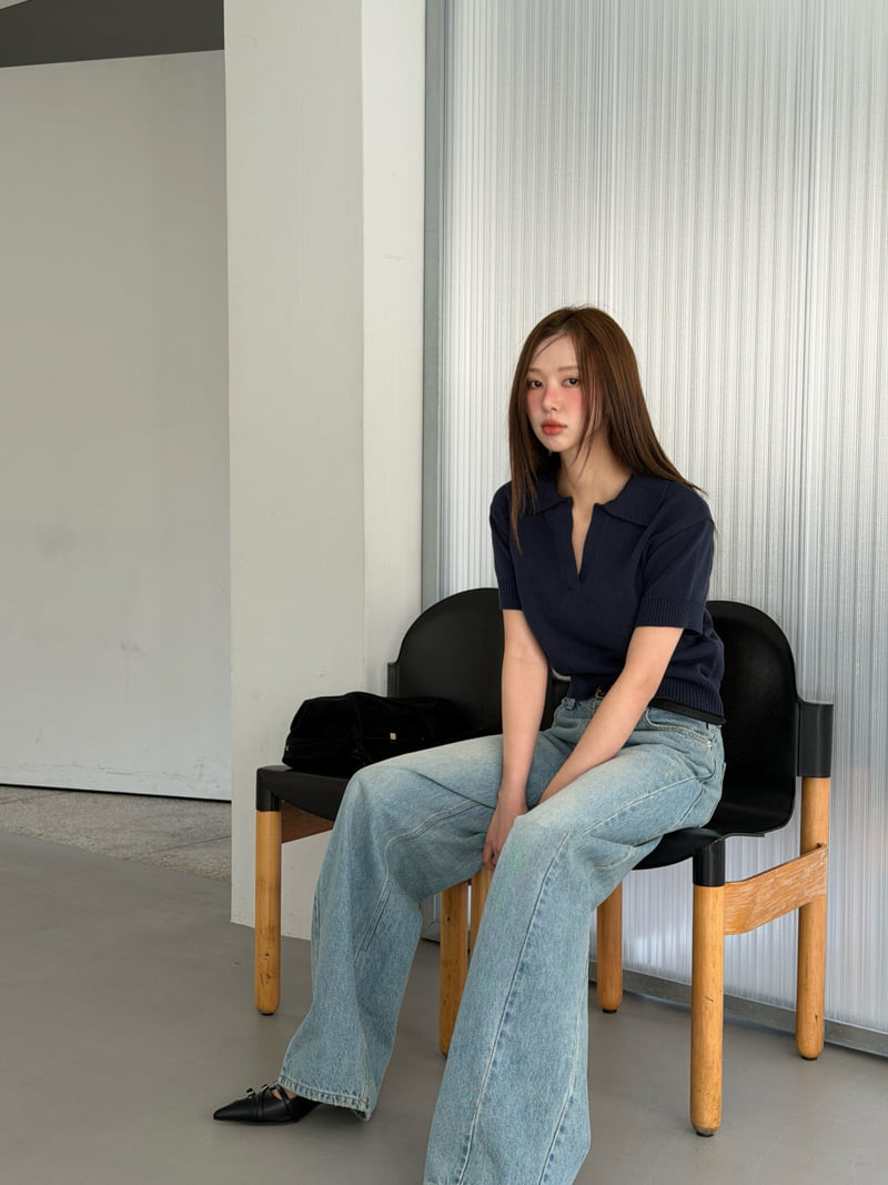 Baguette - Korean Women Fashion - #womensfashion - Curved Denim Jeans - 5
