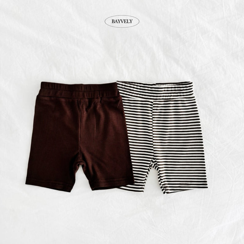 Bayvely - Korean Children Fashion - #childofig - Bike Plain Stripe Leggings Set - 3