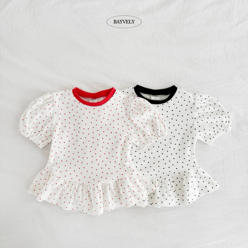 Bayvely - Korean Children Fashion - #childrensboutique - Heart Puff Tee