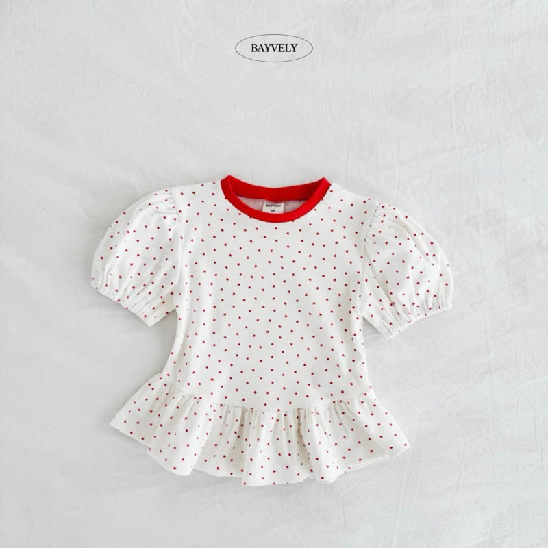 Bayvely - Korean Children Fashion - #designkidswear - Heart Puff Tee - 2