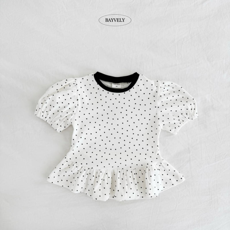 Bayvely - Korean Children Fashion - #discoveringself - Heart Puff Tee - 3