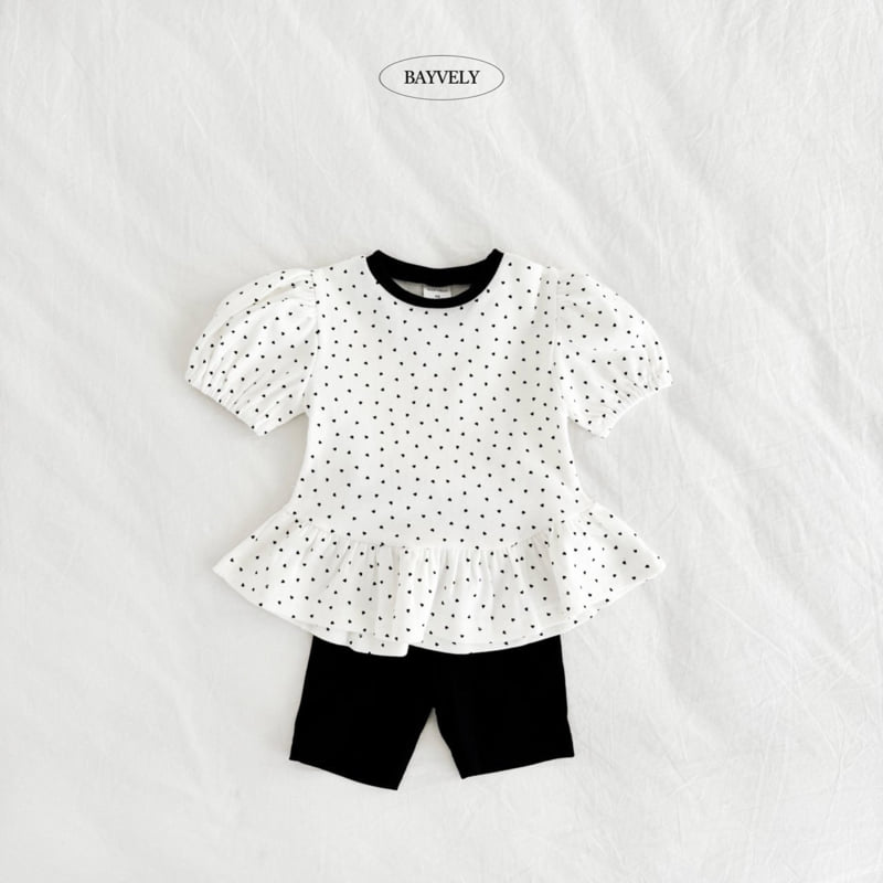 Bayvely - Korean Children Fashion - #discoveringself - Heart Puff Tee - 4