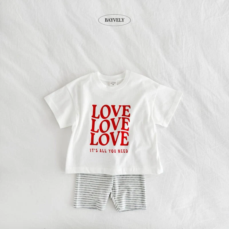 Bayvely - Korean Children Fashion - #kidsshorts - Bike Plain Stripe Leggings Set - 8