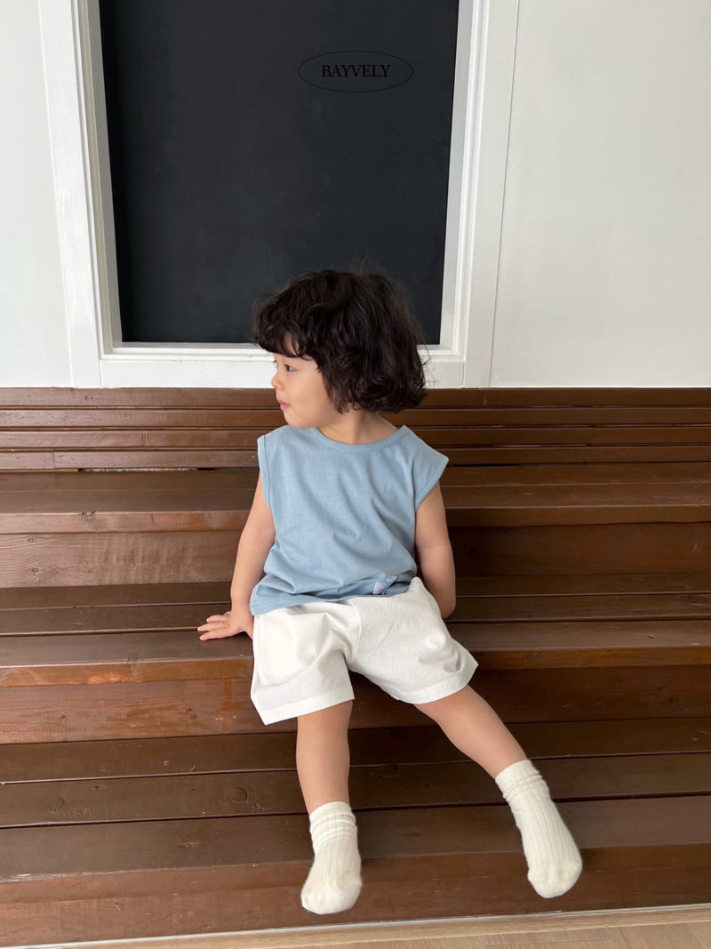 Bayvely - Korean Children Fashion - #kidsshorts - Stripe Plain Sleeveless Set - 9