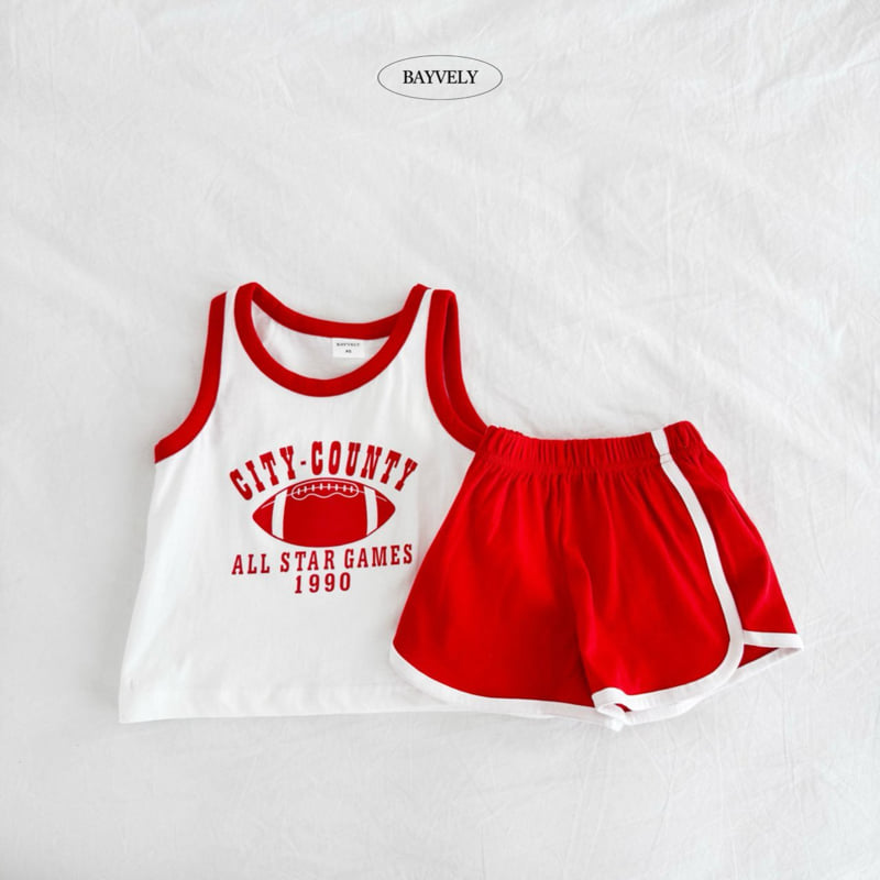 Bayvely - Korean Children Fashion - #kidsstore - Rugby Sleeveless Set - 2