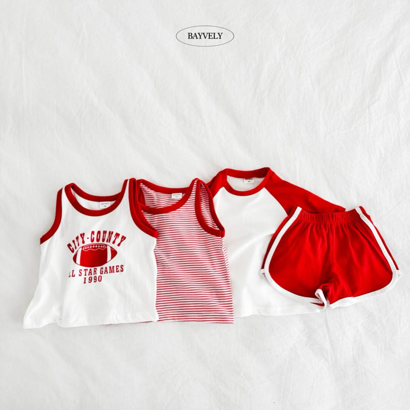 Bayvely - Korean Children Fashion - #magicofchildhood - Rugby Sleeveless Set - 6